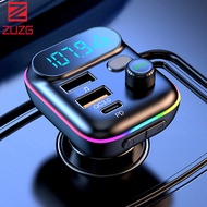 ZUZG Bluetooth Adapter for Car Wireless FM Radio Transmitter Wireless Bluetooth 5.0 MP3 Music Player QC3.0 + PD 20W USB Car Charger