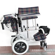 🚢Aluminum Alloy Wheelchair Scooter Elderly Manual Wheelchair Folding Small Portable Travel Lightweight for the Elderly a