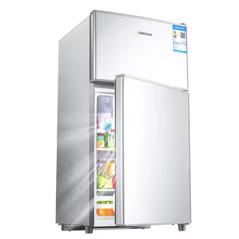 Mini bar Fridge 98L Double Door Refrigerator Household and Hotel Use Cooling and Freezing Refrigerat