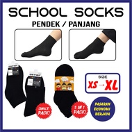 BLACK SOCKS BUNDLE & SINGLE PACK/ STOKING HITAM UNISEX SEKOLAH STUDENT SOCKS COTTON SS5021# SS5002#