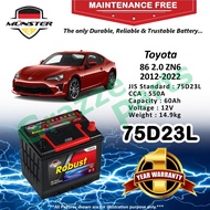 Münster Robust MF CMF 75D23 | 75D23L (60AH) Car Battery Bateri Kereta for Toyota 86 2.0 ZN6 2012-202
