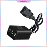 Star Power 3 Port USB Charger Converter For Ebike Scooter 36V 84V System Black