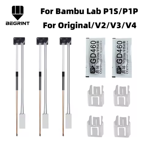 For Bambu Lab P1S P1P Hot End 24v 65w Caremic Heater Temperature Sensor 350℃ Ceramic Cartridge For B