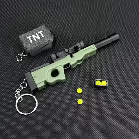 3D Printed Keychain AWM Mini Soft-bullet Gun Model Outdoor Portable EDC Tool