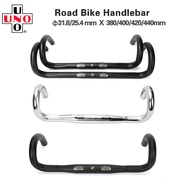 UNO Handlebar Bike Drop Bar Road Bike Handlebar Racing Bicycle Handlebar 360/380/400/420/440/460mm Ultralight Bike Handle Bar For 25.4/31.8mm Bike Stem Parts