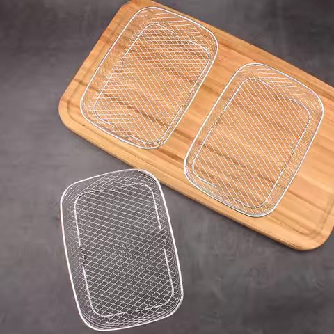 Air Fryer Rack Air Fryer Oven Grill Steamer 3 Layers Dehydrator Stand Stackable Mesh Grill Basket Ai