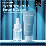 PUREGRAM Hydra Hyaluronic Serum & Cream | 100HR Moisture | Low Molecular HA | K-Beauty