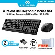 Mikuso Keyboard Combo Wireless Keyboard 104 Key & Mouse Set KB-C031 2.4GHz USB PC Laptop 2Y Black