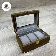 New NEW 3-SLOT WOODEN WATCH BOX