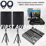 Paket 3 soundsystem outdoor YAMAHA DBR15 + Mixer Ashley Premium 6