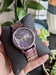 COACH 紫色 經典馬車系統手腕 ; 經典LOGO ; 簡單優雅設計