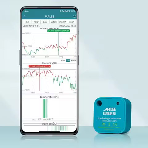 jaalee JHT Temperature/Humidity/Dewpoint/VPD Sensor Thermometer/Hygrometer Logger Export Monitor Ref