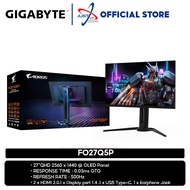 GIGABYTE AORUS FO27Q5P 27" OLED GAMING MONITOR ( 27" QD-OLED QHD / 0.03MS / 500HZ / AMD FREESYNC /HD