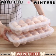 WINTE3U Egg Tray, Transparent 10/18 Grid Egg Storage Box, Portable Fresh Preservation with Lid Egg D