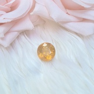 天然加熱橢圓形黃色藍寶石尺寸 10X11 毫米重量 7 克拉