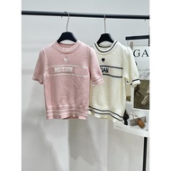 AHLE Women's Top - Knitted Puffed Sleeves with Round Neck and Heart Embroidery