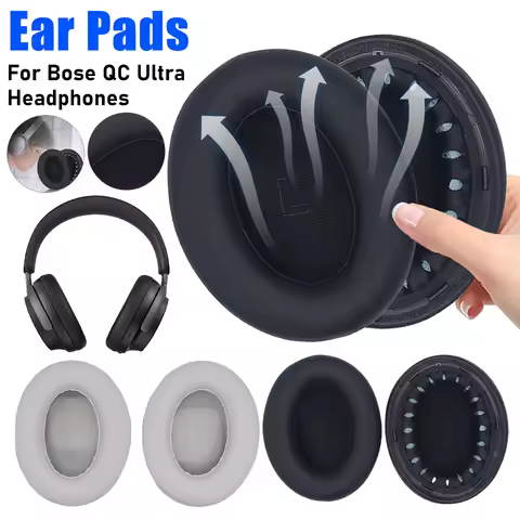 Replacement Ear Pads Cushions Protein Leather Soft Foam Cushion Cover Earmuffs for Bose QuietComfort