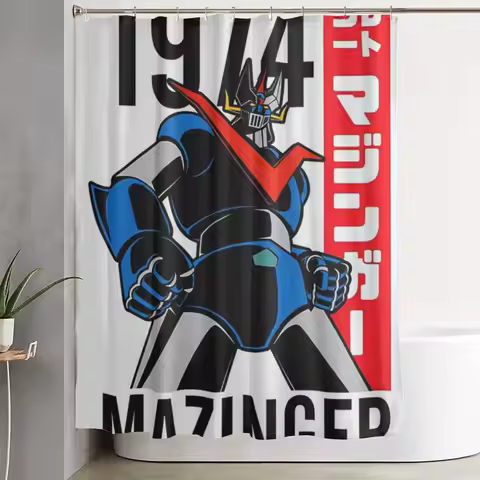 Mazinger Z Mad Robot Grendizer Anime Manga Shower Curtain Bathroom Polyester Waterproof Bath Curtain