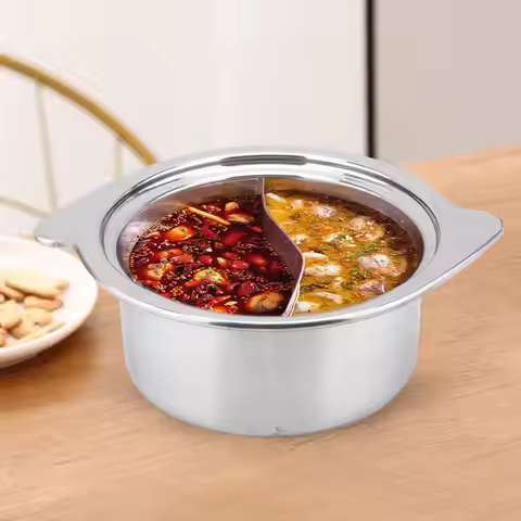 Shabu Shabu Hot Pot Two Flavor Soup Pot Cookware for Party Household Kitchen