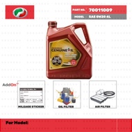 70011009 Perodua SAE 0W-20 fully synthetic engine oil (4 liter) for Alza, Bezza, Myvi