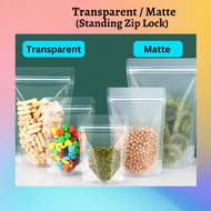 (50pcs) Matte / Transparent Zip lock Bag Packaging Bag Zipper Stand Pouch