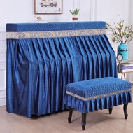 KY&amp; Piano Cover Full Cover European-Style Cotton Simple Velvet Piano Cover Piano Stool Cover Thickened Mid-Open Piano Co