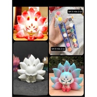 Nine-tailed Fox statue painting Set + 8 colors + 2 brushes