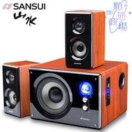 sansui/80a電腦音響2.1有源多媒體重低音炮木質音箱
