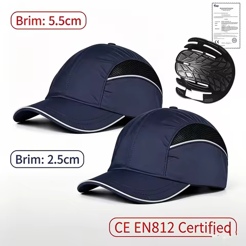 EN812 Certified Baseball Safety Cap - Lightweight FR/ESD Bump Protection for Electricians & Industri