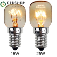 QINSHOP Filament light bulb, Resistant Filament Heat 15W 25W Oven Light, Hot Cooker Hood Lamp Tungsten Salt Bulb Heat Resistant High temperature