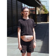 Outdoor portable prank waist bag, creative fake belly bag for storing coins QF7N