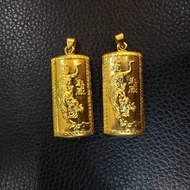 Liontin Titanium Gold Ukir Macan Pria Wanita
