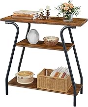JIAOCKJIAO 3 Tier Console-Table, Wooden Sofa Table, Entryway Table with Adjustable Feet, Couch Table