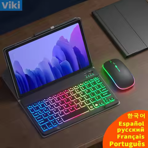 Funda For Samsung Galaxy Tab A7 A8 Case Keyboard For Samsung Tab S6 Lite Case Rainbow Keyboard Mouse