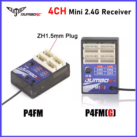DUMBORC 4CH Gyro Mini Receiver P4FM P4FMG PWM for DDF X6 X6PM X5P X4 RC Transmitter Remote Controlle