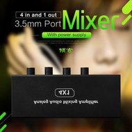 3.5mm aux 4 in 1 audio mixer Professional Sound Mixer 4 Channel Mixer Stereo embedder adaptor converter Low Noise Sound Mixer 4x1