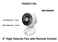Mistral 5” High Velocity Fan with Remote Control MHV999SR WITH 1 YEAR WARRANTY