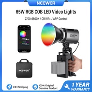 NEEWER 65W RGB COB LED Video Light Metal Mini Spotlight with APP Control 2700K-6500K 8300lux/1m CRI9