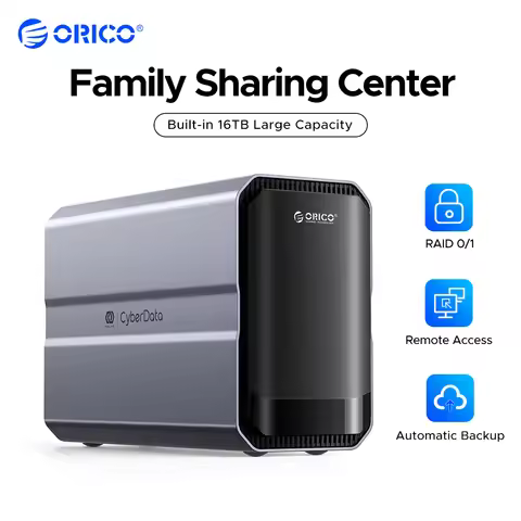 ORICO CyberData Home Storage NAS 2 bay Type-C NAS Multimedia Center Built-in WD RED HDD Hard Drive D