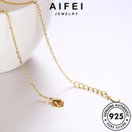 AIFEI JEWELRY  Fashion Pendant Perempuan Leher Gold Korean Necklace Cross Silver Simple Rantai Sterling Accessories Perak Chain Women 925 純銀項鏈 Original For N61