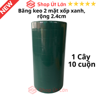 Băng keo 2 mặt xốp xanh 24cm - 45cm độ dầy 1mm lõi giấy 3mm trọng lượng 380gram