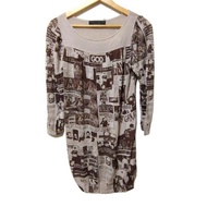 TELIC HYSTERIC GLAMOUR LAMO Dress Knit dark Brown beige mini Women Long sleeves Direct from Japan Se