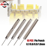 [DRHT] 10Pcs Watch Strap Bracelet Pin Remover Repair Tool Iron Pin Punches 0.7-.0mm