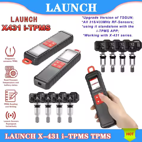 Launch X431 I-TPMS Tire Pressure Detector Tool, Relearn, Reset and Coding TPMS Sensors, Work with CR