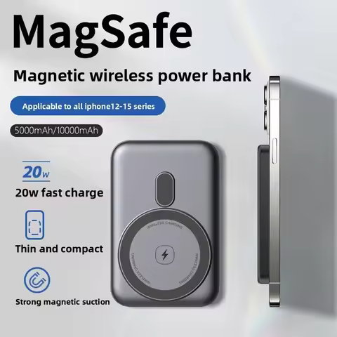 Xilecaly Magnetic Power Bank 5000mAh Slim Wireless External Battery 20W Fast Charging for MagSafe Po