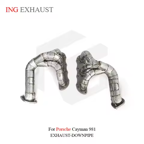 ING Performance Exhaust Catless Manifold for Porsche Cayman 981 GTS 3.4L Engine Pipe ss304 Tube Head
