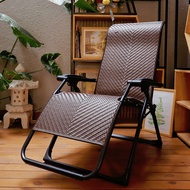 ST-🚤Purple Leaf Recliner Lunch Break Folding Office Home Comfortable Rattan Rattan Chair for the Elderly Nap Folding Bed