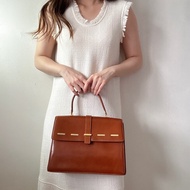 中古 Bally vintage 焦糖色 棕色 兩用包 真皮手袋 側背包 斜背包