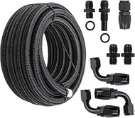 AN6 Automatic Transmission Cooler Line Kit For 4L80E Transmission - Black Nylon Braided Fuel Line Oi