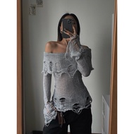 GREY OFF SHOULDER TOP - fringed OFF-the-SHOULDER TOP